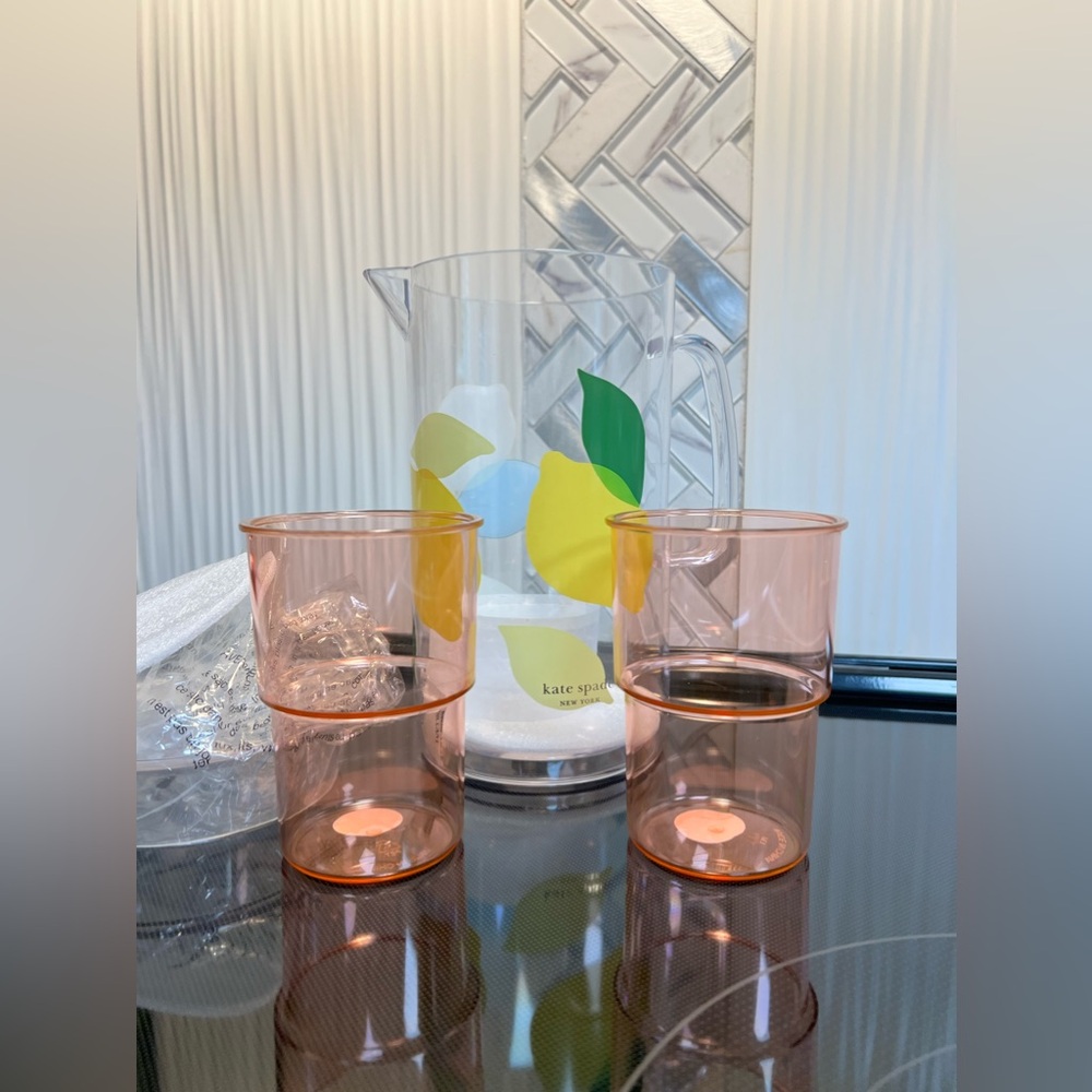 Kate Spade Lemon Pitcher and Stackable Cups Set - Picture 8 of 9